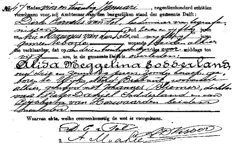 19180124 ovl akte 47 Alida M Sodderland ev J Bliemer